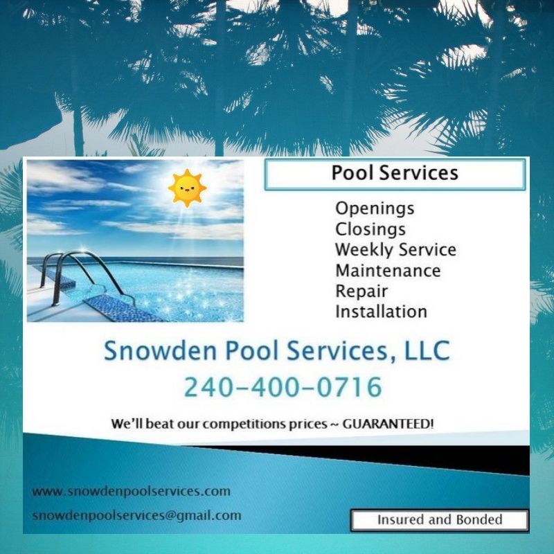 SnowdenPoolSvcs's tweet image. #POOLCLOSE # FREDERICKMD #POOLH2O