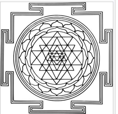 The Sri-Yantra is very intriguingA diagram of 9 triangles combine to form 43 smaller triangles as shown below