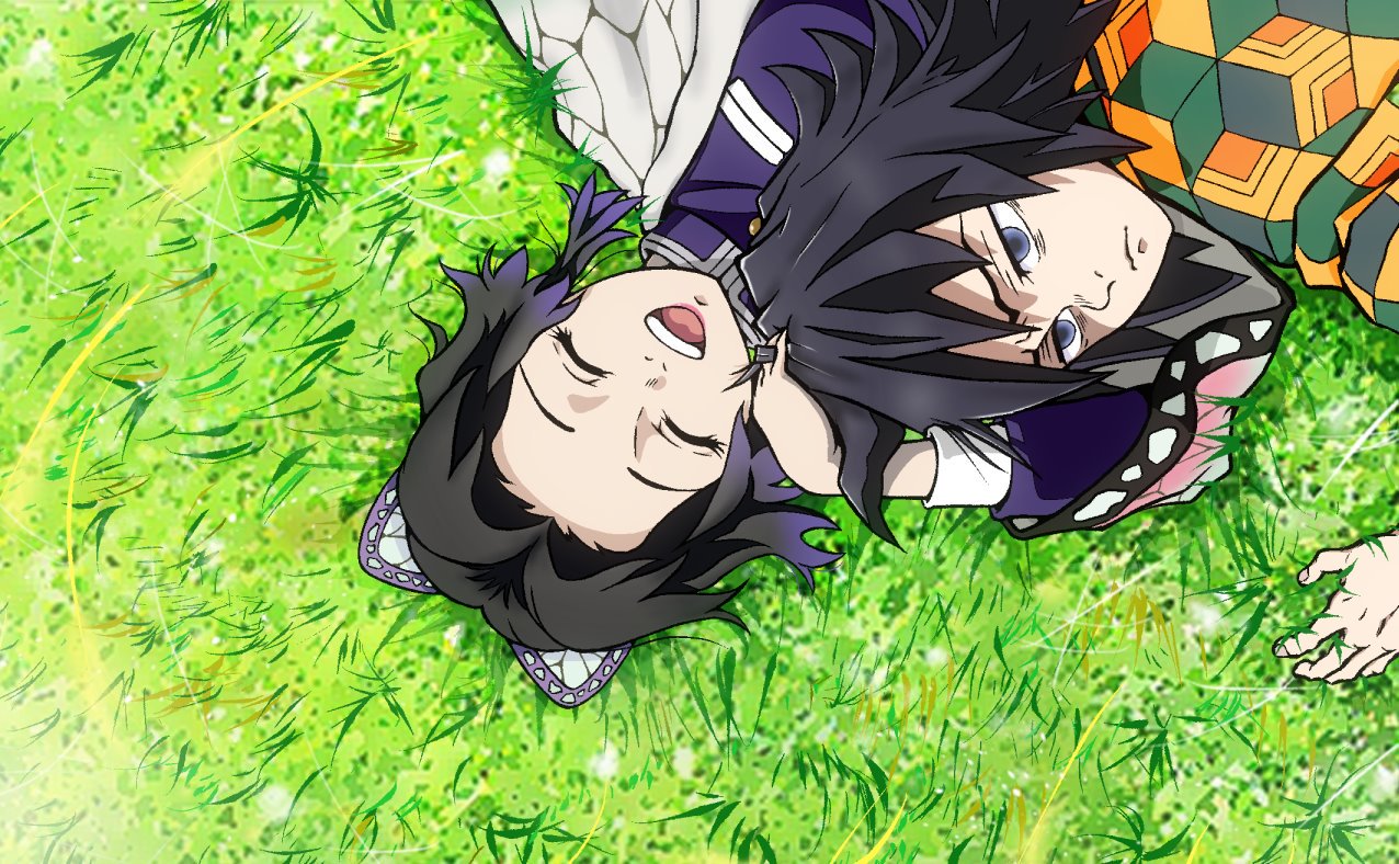 Uzivatel Bunちん Youtubeで 手描きイラスト動画 配信中 W Na Twitteru 鬼滅の刃 21話 隊律違反 で舞台になる 那田蜘蛛山 なたぐもやま で 義勇に 羽交い締めされた しのぶが仕返しをするイメージで描きました しのぶの本心は 右手の薬指で表現