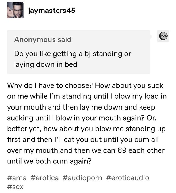 Tales from my @tumblr. #ama #erotica #eroticaudio #audioerotica #jaymasters45 https://t.co/8k7bOvuue<a class="tags" target="_blank" title="On Twitter" href="/?out=eyJ0eXAiOiJKV1QiLCJhbGciOiJIUzUxMiJ9.eyJpYXQiOjE3MjUxODcyNTMsImlzcyI6InR3cG9ybnN0YXJzLmNvbSIsIm5iZiI6MTcyNTE4NzI1MywiZXhwIjoxNzU2NzIzMjUzLCJyZWRpcmVjdF91cmwiOiJodHRwczovL3R3aXR0ZXIuY29tL3R1bWJsciJ9.vgHCxgWlNYhxdI6Rv915Tg2yEn3WKbiW4DYha0rojXm3ygE9t2vdEVJkXfSxK8XCVL6rHhjZgXlxpFynsnxJRw">@tumblr</a><a href="/tag/ama"class="tags">#ama</a><a href="/tag/erotica"class="tags">#erotica</a><a href="/tag/eroticaudio"class="tags">#eroticaudio</a><a href="/tag/audioerotica"class="tags"><span>#audioerotica</span></a><a href="/tag/jaymasters45"class="tags"><span>#jaymasters45</span></a>