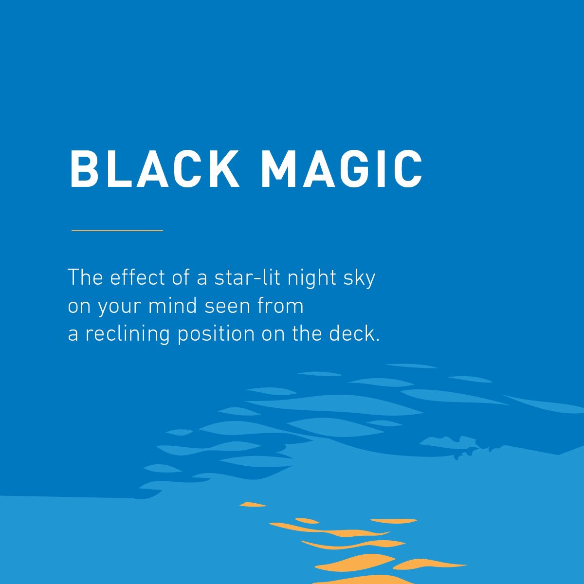 AngriyaCruises's tweet photo. Not all black magic is bad. You will know what we mean when you lie down on Angriya’s deck!

#AngriyaCruise #Angriya #SeaMagic #Cruise #India #DomesticCruiseliner #MumbaiToGoa #GoaToMumbai #Sea #Voyage https://t.co/y5qmrDCwxb