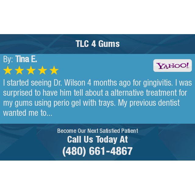 TLC4Gums1's tweet image. 5 Star: Tina E. "I started seeing Dr. Wilson 4 months ago for gingivitis. I was surprised to have him tell about..." bit.ly/2i94PHt