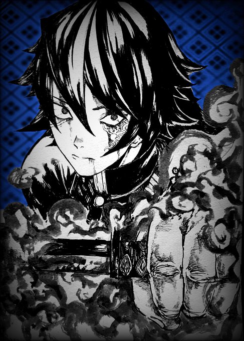 JirouさんがTwitterに投稿した冨岡義勇(鬼滅の刃)のイラスト。