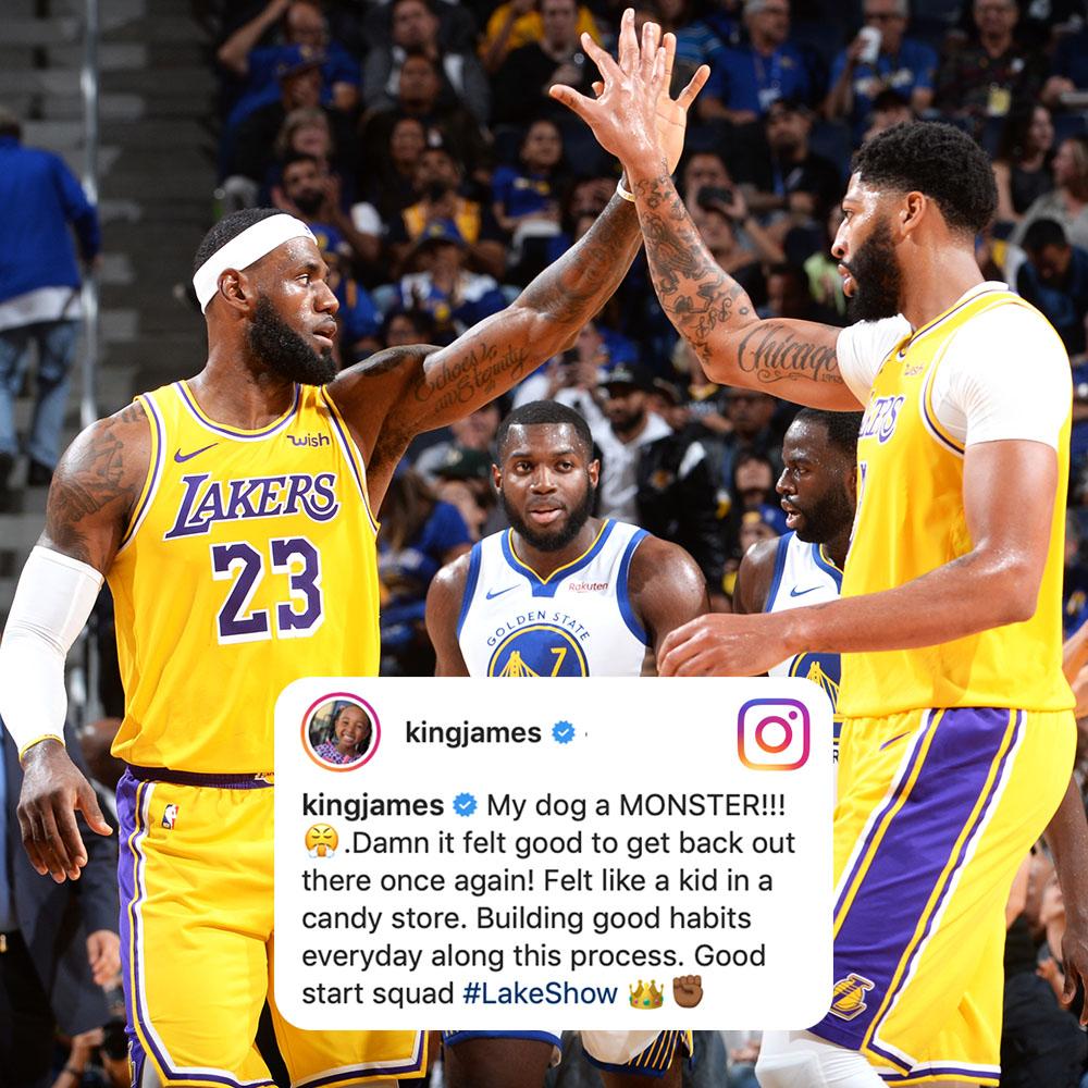 SportsCenter's tweet photo. LeBron James had nothing but praise for Anthony Davis and the Lakers. https://t.co/v06kGB5BhT