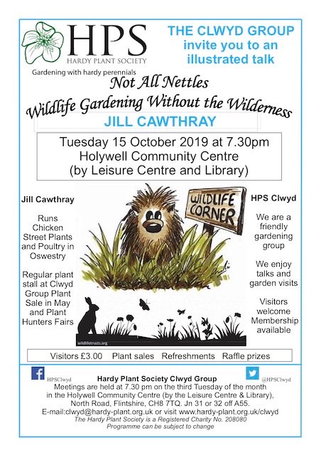 HpsClwyd's tweet photo. Jill Cawthray is a regular at our annual Plant Sales. Her Chicken Street plant stall is a very popular centrepiece, so we expect this talk to be a highlight of our year. All welcome, members and guests. See you on 15th October https://t.co/HPOuzs6qDa