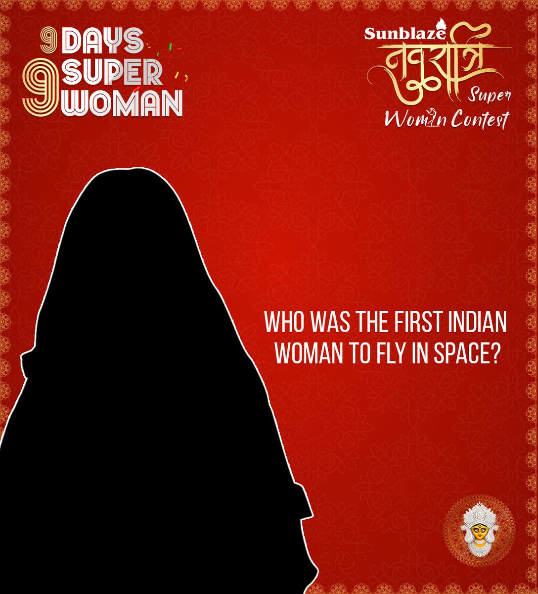 sunblazeproduct's tweet photo. Navratri Day 8:
Who was the first Indian woman to fly in space?

Write your answer in the comment box and stand a chance to win exciting gifts from Sunblaze Kitchen Appliances.

Terms &amp; Conditions apply

#Sunblaze #PeaceOfMind #SunblazeNavratriSuperwomanContest https://t.co/iMVn3hkssq
