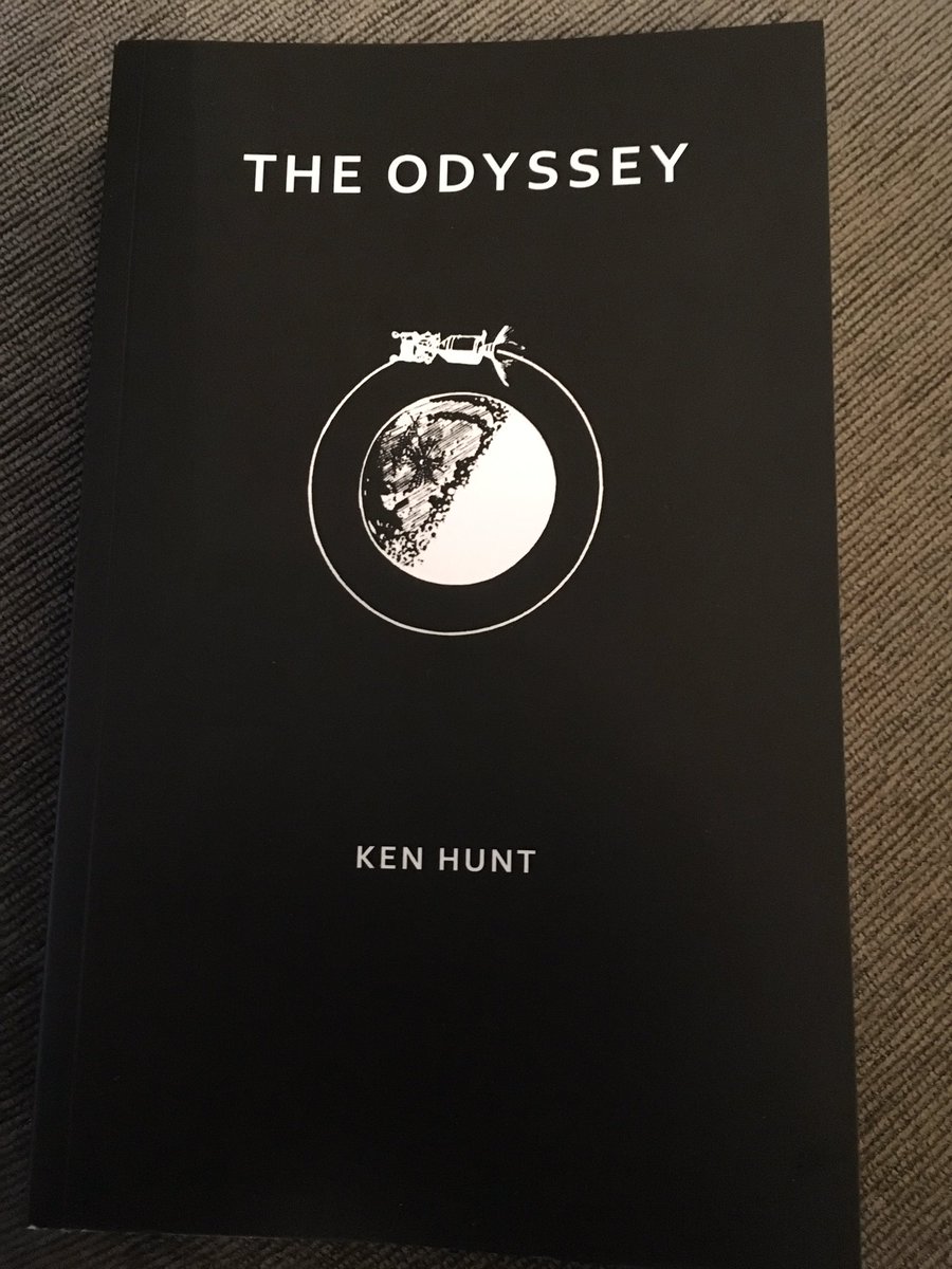 The Odyssey by  @Jkchunt is an epic poem (comprising a long series of erasure poems), in which the narratives of the Apollo 11 mission, Homer’s Odyssey and 2001: A Space Odyssey are played out simultaneously in a self-reflexive journey into the reader’s inner space.