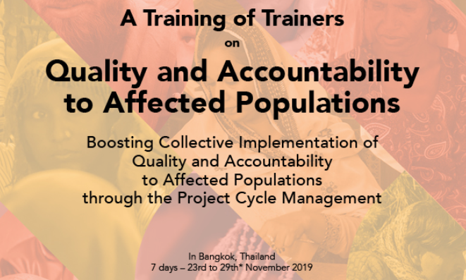 SpherePro's tweet photo. Sphere regional partner CWSA is organising a series of training events in Bangkok. They'll include a Training of Trainers on Quality & Accountability to Affected Populations and a workshop on Complaints Response Mechanism. Don't miss them! #SphereTraining https://t.co/r75Mm8oi0e https://t.co/xJUKuUIV3O