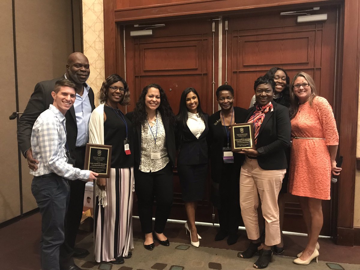 Florida Counseling Association (FCA) 70th Anniversary Conference! Florida Association for Multicultural Counseling and Development (FAMCD) receives two awards for the service they provide! UCF faculty and students in attendance. Great job FCA! #MulticulturalCounseling