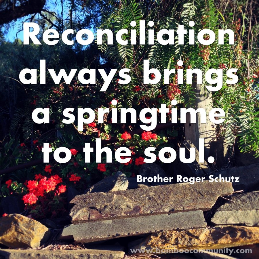 bamboo_tweet's tweet photo. What does reconciliation look like to you? What examples of reconciliation have you witnessed lately? 

#bamboocommunity #brotherroger #weeklyquote #taize #reconciliation #simplicity #solidarity #contemplation https://t.co/IQ9fDFdzIZ