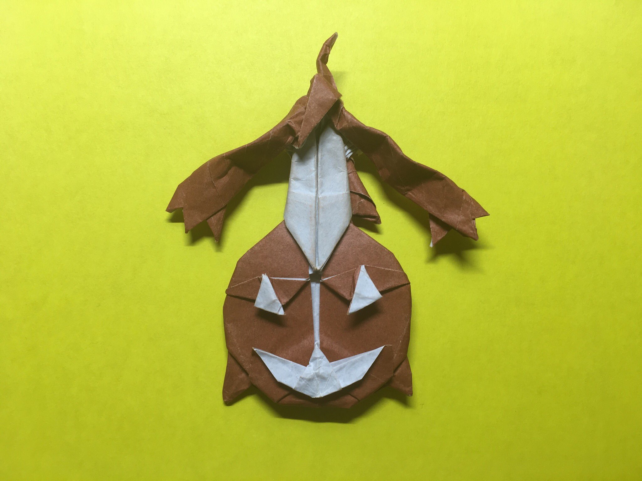 ささみぽんズ ポケモン折り紙 もうすぐハロウィンということで かぼちゃポケモンのパンプジンを折りました 15cm 15cmの 折り紙1枚です パンプジン ハロウィン ポケモン折り紙 T Co Spp2ytoelw Twitter