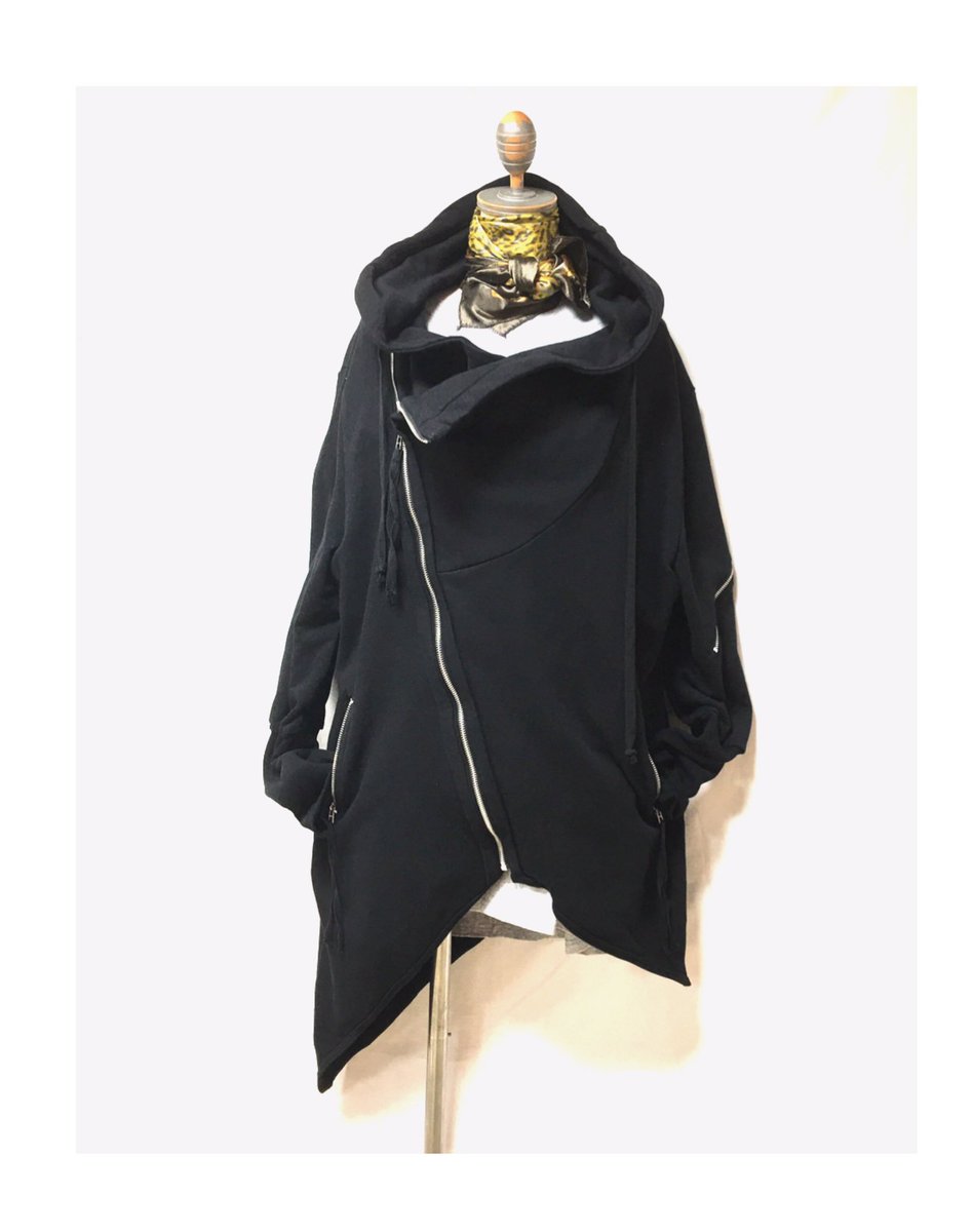 Kaya Select Remake ライダース調のスエットブルゾン ゆる いラインでルーズに羽織っても リブ袖長めで親指出せます 秋物新作 アウター ブルゾン コート メンズ秋物 古着 古着屋 イラスト 絵描きさんと繫がりたい イラスト好きな