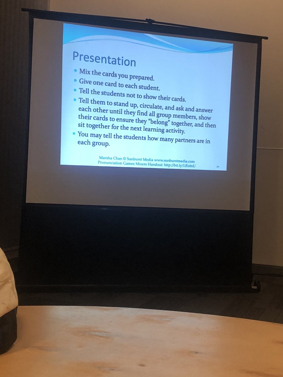 JingyiYang_'s tweet photo. Communicative card games are really interesting ways for teachers to improve students’ pronunciation, comprehension and listening. Students have the chances to talk and listen when they are playing games! #CATESOL19 @CA_TESOL @PeppGSEP #PepperdineTESOL https://t.co/CeF93kYTB8
