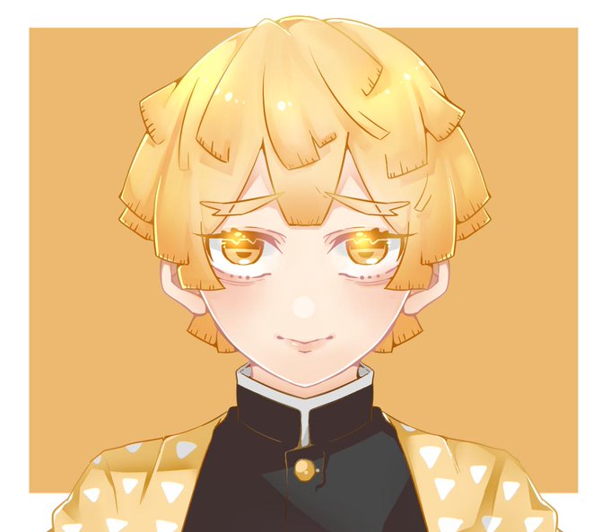 朽木さんがTwitterに投稿した我妻善逸(鬼滅の刃)のイラスト。
