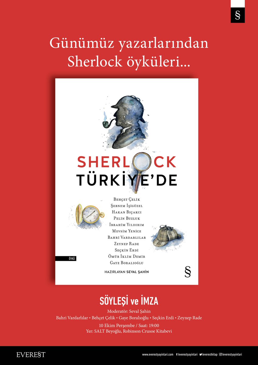 seval sahin (@sevalsahinn) on Twitter photo 10 Ekim Perşembe, saat: 19:00'da Sherlock Holmes'u konuşacağız. Bekleriz. #sherlocktürkiyede #sherlockholmes #polisiyeedebiyat <a href="/behcelik/">Behçet Çelik</a> <a href="/GayeBoralioglu/">Gaye Boralıoğlu</a> <a href="/Seck1nErd1/">seçkin erdi</a> 10 Ekim Perşembe, saat: 19:00'da Sherlock Holmes'u konuşacağız. Bekleriz. #sherlocktürkiyede #sherlockholmes #polisiyeedebiyat <a href="/behcelik/">Behçet Çelik</a> <a href="/GayeBoralioglu/">Gaye Boralıoğlu</a> <a href="/Seck1nErd1/">seçkin erdi</a>
