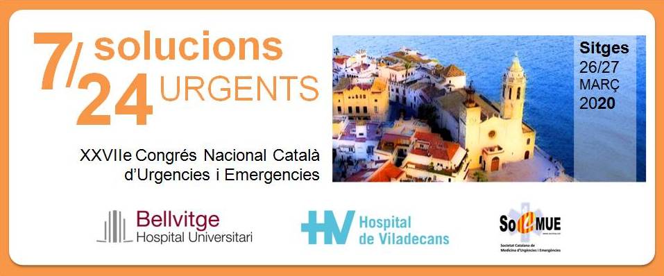 7/24 Solucions Urgents <a href="/UrgBellvitge/">UrgenciesBellvitgeHospital</a> <a href="/hbellvitge/">Hospital Universitari Bellvitge | HUB</a> i <a href="/SoCMUE/">SoCMUE</a> organitzen el XXVIIe Congrès Nacional Català d'Urgencies i Emergencies 2020. Reserva els dies Sitges 26-27 març 2020.