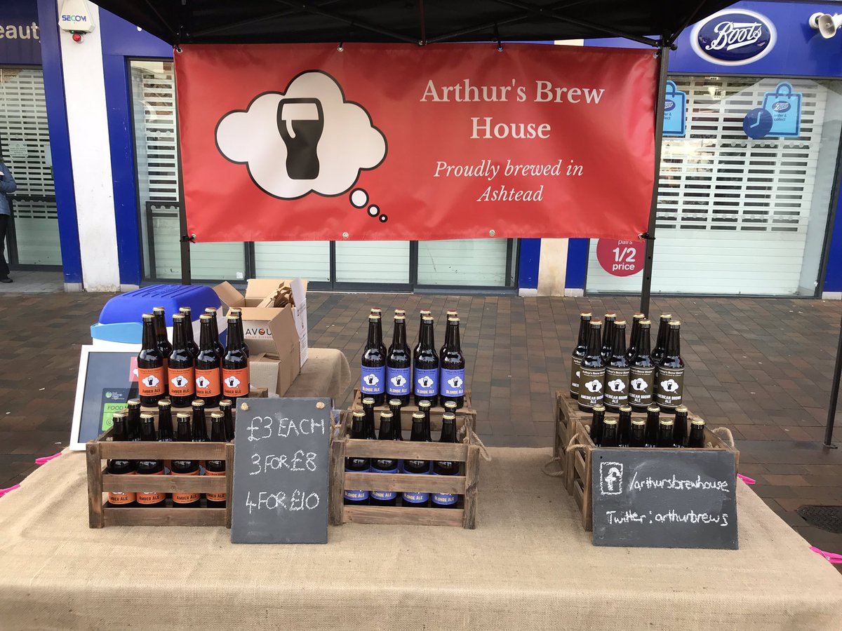 arthurbrews's tweet photo. We are all set for Epsom farmers market today from 0930! Come on down and sample our brown, amber and blonde ales... https://t.co/gdj4EZZkHp