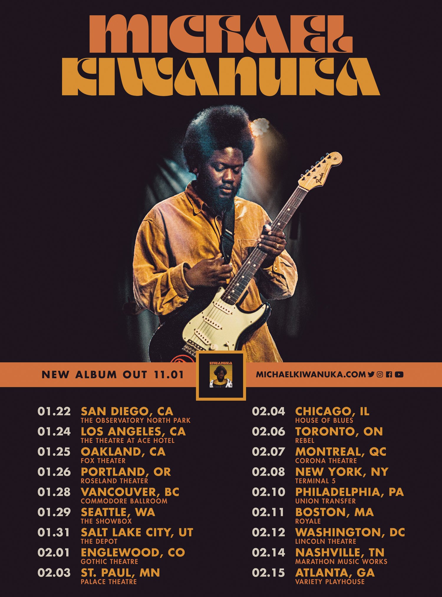 Michael Kiwanuka on Twitter "⭐️ 👉🏿 NORTH AMERICA TOUR DATES ANNOUNCED