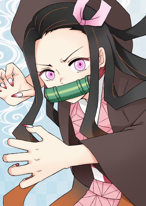 シロ🐑skeb募集中さんがTwitterに投稿した竈門禰豆子(鬼滅の刃)のイラスト。
