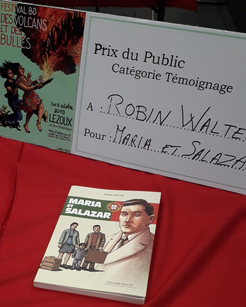 RobinWalterBD's tweet photo. Merci au festival BD de Lezoux et surtout merci à tous les votants !
#mariaetsalazar #prixdupublic #bdlezoux #Lezoux #desvolcansetdesbulles #Portugal #Immigration #salazar #Histoire #temoignage #histoiredelimmigration #robinwalter #Desrondsdanslo https://t.co/kK5HS7K8Tw