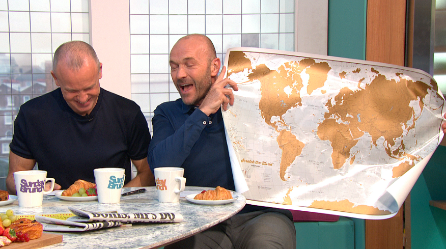 SundayBrunchC4's tweet photo. Get scratching @simon_reeve! π #SundayBrunch https://t.co/qG7yFcBfnk