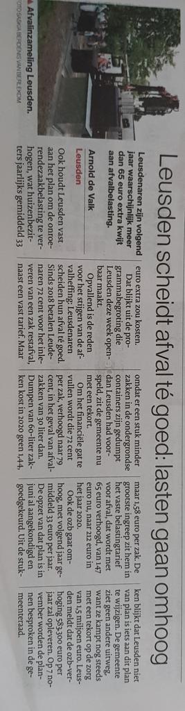 Beloning van <a href="/Gem_Leusden/">Gemeente Leusden</a> voor alle #Leusdenaren vanwege té goed afval scheiden. Hoppa 65 Euro extra én tarief per zak met 10pct omhoog. #samenlevingvoorop