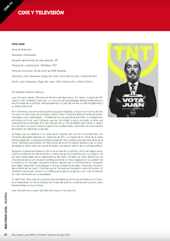 MasPoderLocal's tweet image. 📺Como sabéis, además de mucha investigación y divulgación en nuestros números siempre hay un hueco para las series y el cine. Aquí os dejamos dos de nuestras últimas recomendaciones: The loudest voice (Showtime) y Vota Juan (TNT).

#FelizDomingo
#Series #MásPoderLocal.