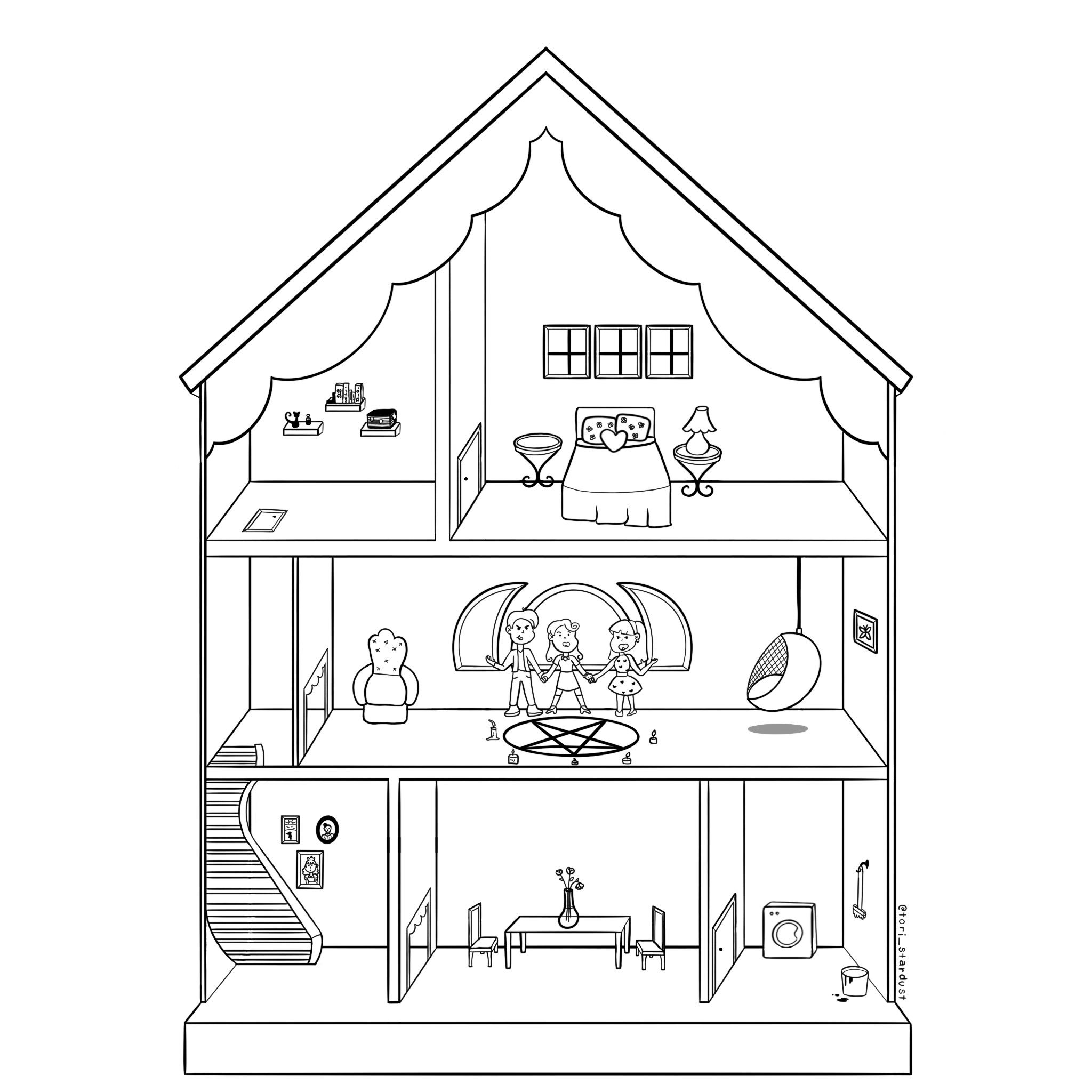 40+]Easy Doll House Drawings and Sketches