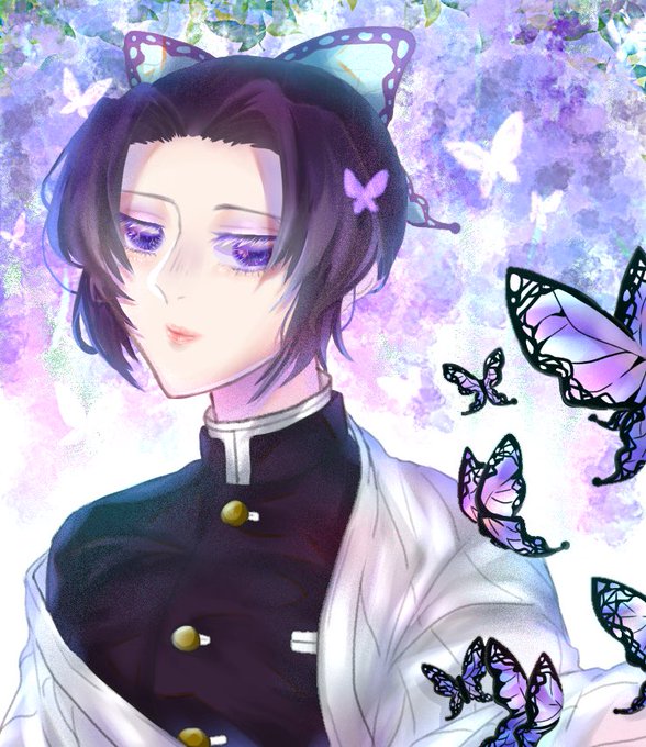 にしひが＼(^o^)／さんがTwitterに投稿した胡蝶しのぶ(鬼滅の刃)のイラスト。
