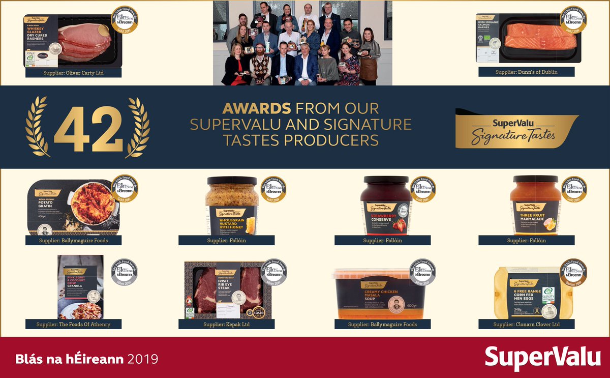 SuperValu Ireland (@supervaluirl) on Twitter photo Thanks to all at the <a href="/BlasNahEireann/">Blas na hÉireann</a> for an amazing weekend in Dingle. Congratulations again to all our producers who took home #Gold, #Silver & #Bronze at this year's awards. Check out some of our SuperValu & Signature Tastes winners below. #Blas2019 Thanks to all at the <a href="/BlasNahEireann/">Blas na hÉireann</a> for an amazing weekend in Dingle. Congratulations again to all our producers who took home #Gold, #Silver & #Bronze at this year's awards. Check out some of our SuperValu & Signature Tastes winners below. #Blas2019
