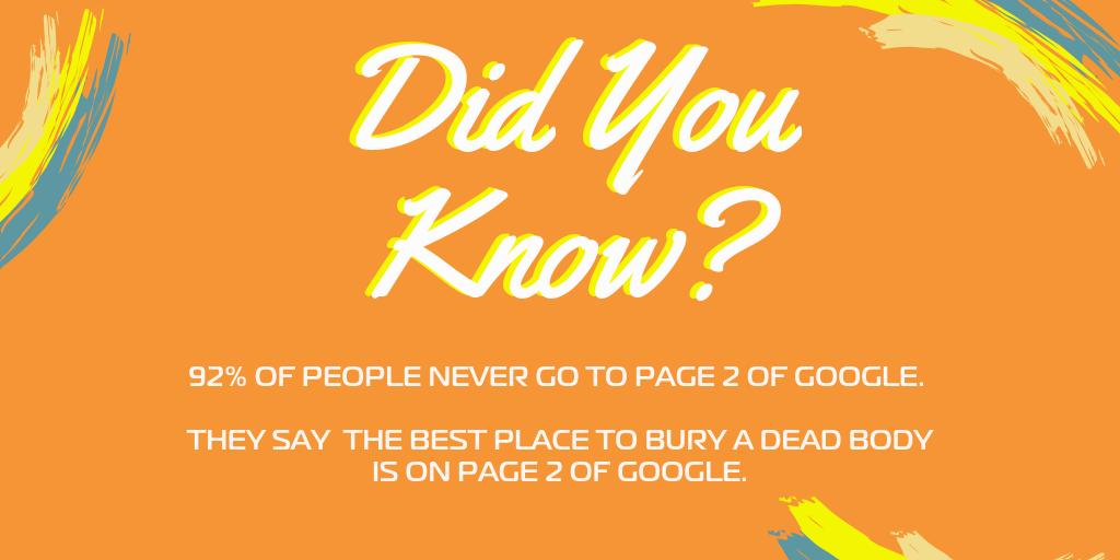 HeatherLutze's tweet image. It&apos;s true....

So just keep that in mind. If you are on page 2 that won&apos;t be very helpful. We want you to be on page 1! Find out how we can help by heading to our website findability.com

#Page2ofGoogle #SEOCoaching #Findability #SEOforsmallbusiness #SEOTools