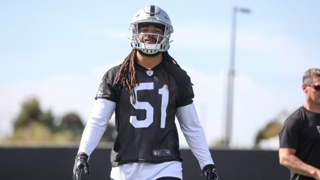 Dakota Allen (<a href="/dakota_allen40/">dakota allen</a>) listed as the Raiders starting Middle Linebacker. He will make his NFL regular season debut today in London vs the Bears