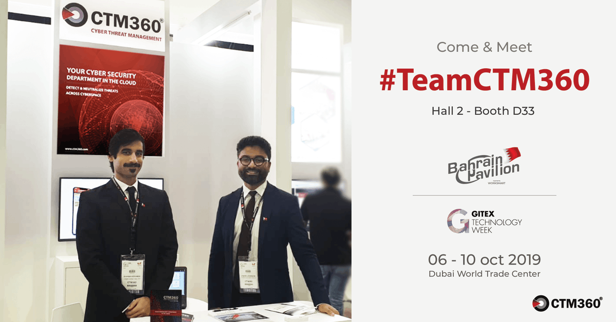 teamCTM360's tweet photo. And that's a wrap for the first day of #GITEXTechnologyWeek
Don't miss your chance to meet our team at the #BahrainPavilion tomorrow!
@BTECHBH @TamkeenBahrain @GITEXTechWeek @WORKSMARTEvents
#TeamBahrain #GITEX2019 #Gitexweek #Cybersecurity #Bahrain #Startups #BahrainICT https://t.co/Fil18IYfaf