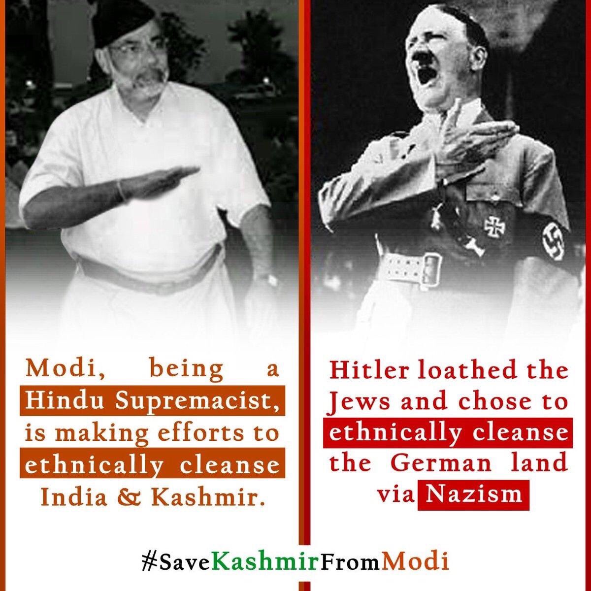 FriedrichPieter's tweet photo. Hindutva, the religious nationalist political ideology undergirding Modi’s RSS paramilitary and BJP (political party), is not only similar to Nazism in structure &amp; philosophy, But was actually inspired by &amp; had interactions w/European fascism in 1920s-1940s. It has to go. https://t.co/sefDtvcJMI