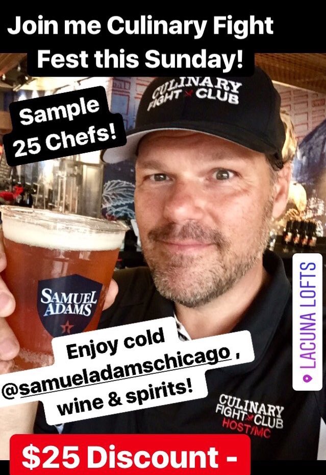 ant_kneee's tweet photo. Today's the day for the  #CulinaryFightClub Throw Down in #Chicago! Eat 25 dishes while enjoying adult beverages. Join me at 4p @Lacuna2150 Use my $25 discount! Simply click here 
https://t.co/1EHZgvUW4n 
VIP gets unlimited beer, wine &amp; spirits tastings! More details in Photos... https://t.co/PHikHNKgct