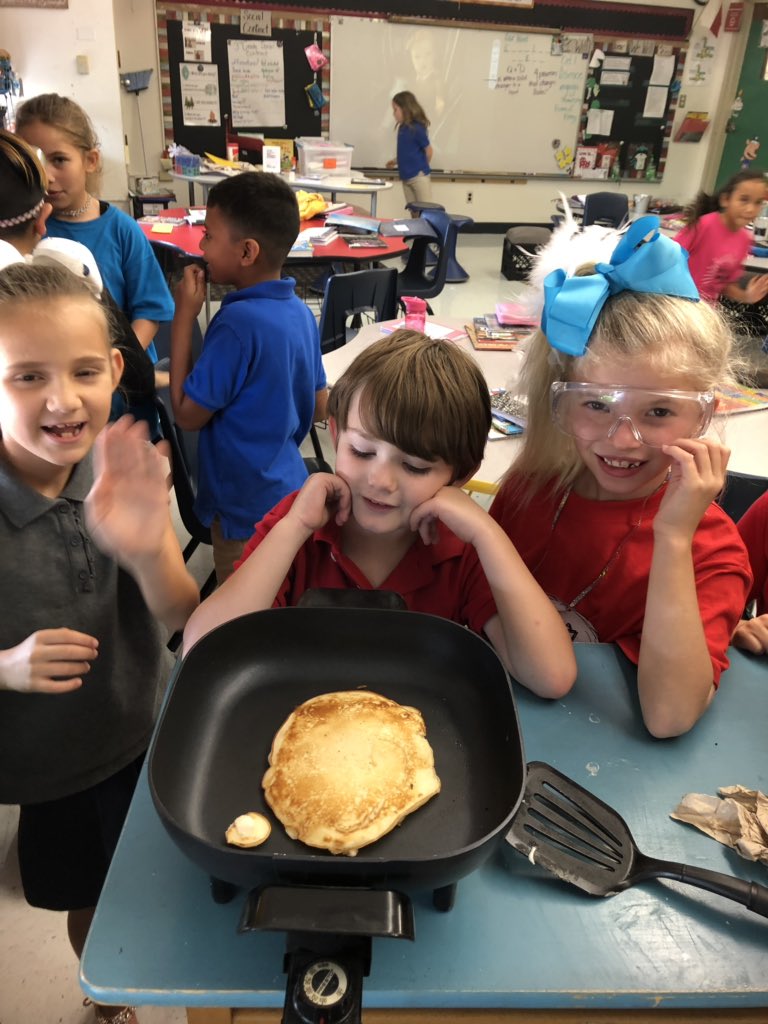 3 rd grade love to reflect on states of matter then use forms of energy to make a PANCAKE!