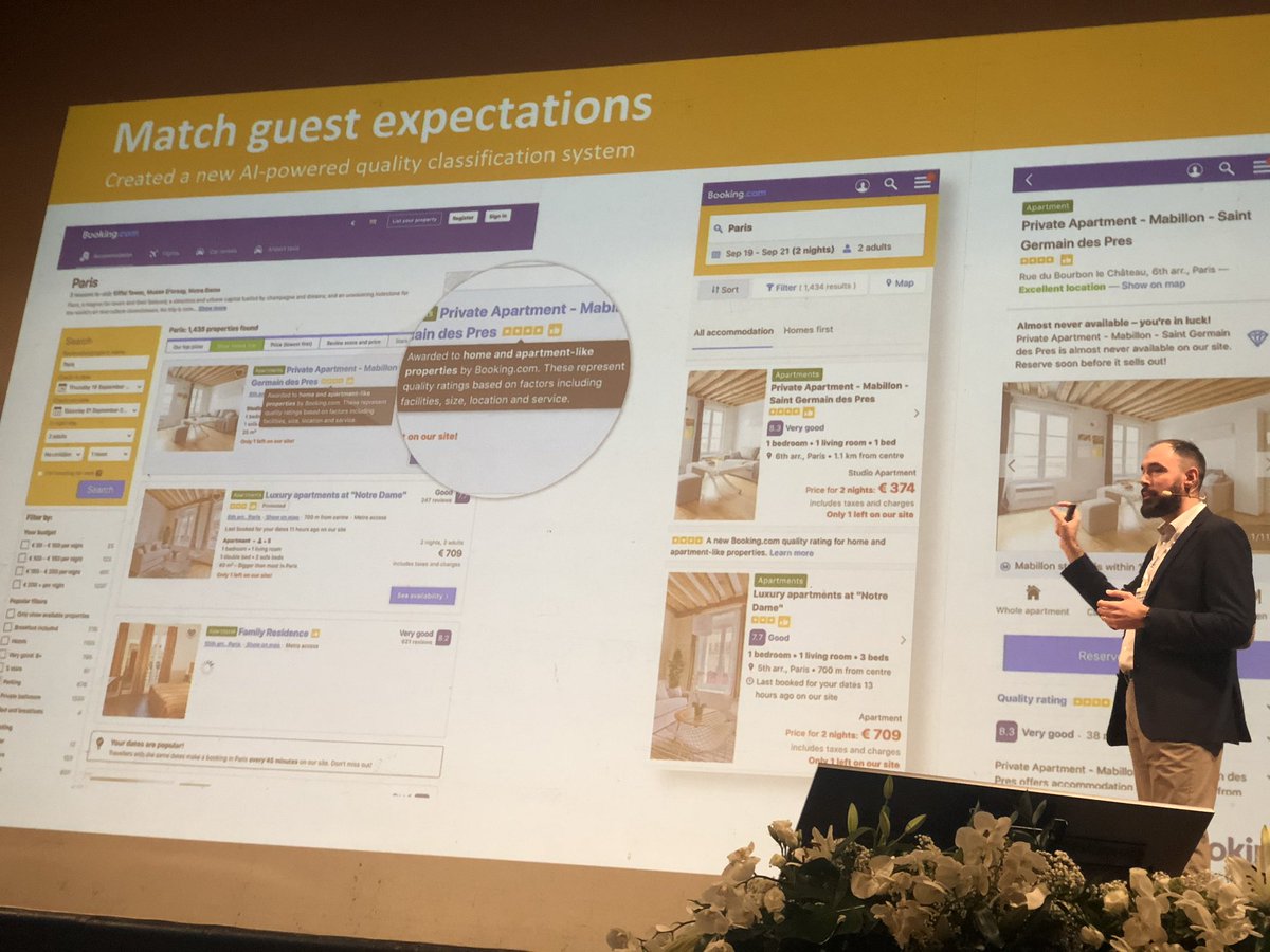 Very excited that <a href="/bookingcom/">Booking.com</a> just announced a major push towards guaranteeing a quality experience by introducing AI-powered ratings! #VRWS2019