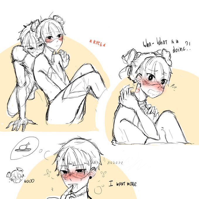 #kinktober day 3 (actually day 14) Bitting~ uwu 
.
.
Ow wait, it's not kinky, it's soft. :( 
