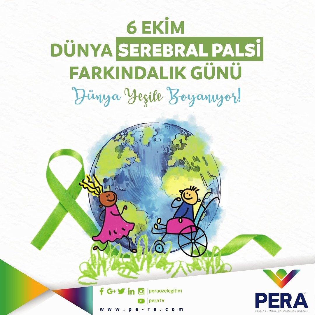 6 Ekim
Dünya 'Serebral Palsi' Farkındalık Günü
Dünya yeşile boyanıyor!
#serebralpalsiyifarket #yeşilifarket #yesilgiyin #yesilisikyak #worlcpday #serebralpalsiyifarket