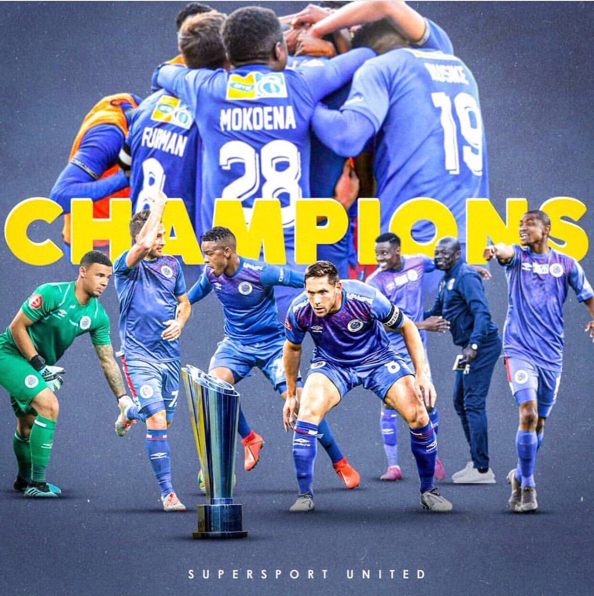 de4no22's tweet photo. MTN8 Champions 2019 🏆⚽️... Incredibly proud to be a part of this fantastic team! @SuperSportFC 🔵🔵🔵 https://t.co/s1cAPDNTW7