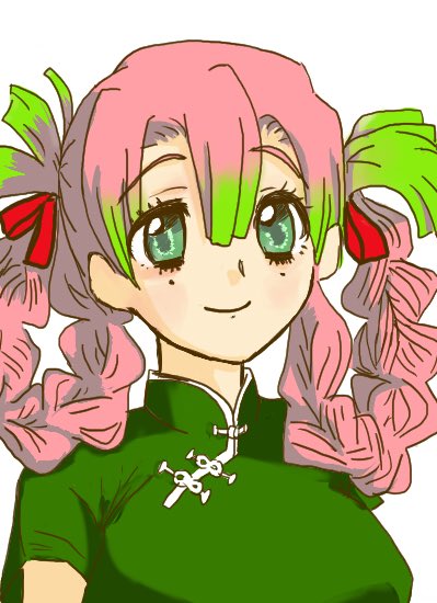 わんおさんがTwitterに投稿した甘露寺蜜璃(鬼滅の刃)のイラスト。