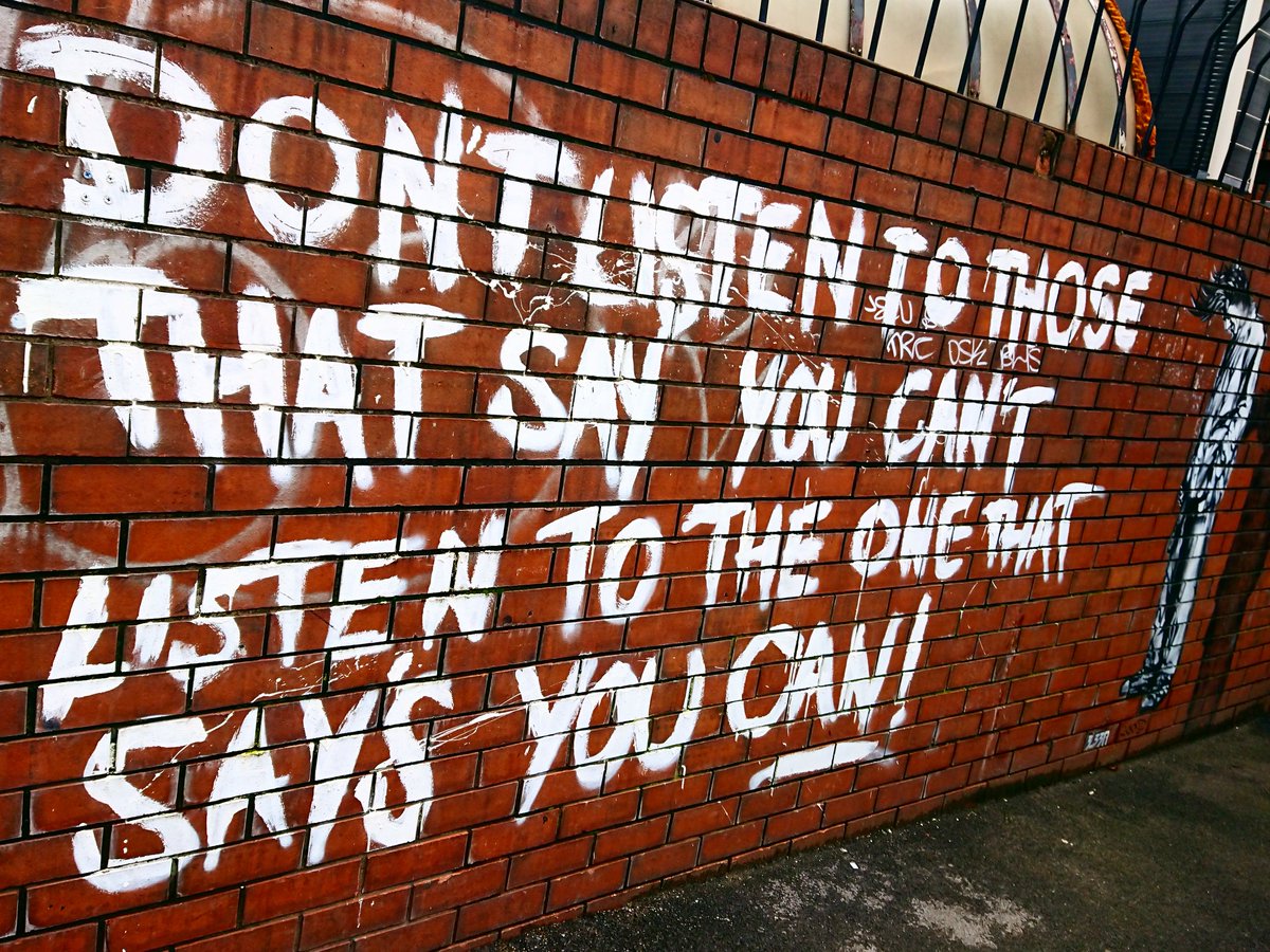 Keithejones's tweet photo. #PositiveVibes #positivethinking #graffiti from our trip to #sheffield for #synthfest @ZenZeb @music_feelz @COPEScotland @FuzzyPeachGirl @jennifermjones @mindanddraw @DreamMachineCIC @TheSpaceScot @Weekdaywowfacto @Menopause_Cafe @MindWaves1 https://t.co/MTS36zidnZ