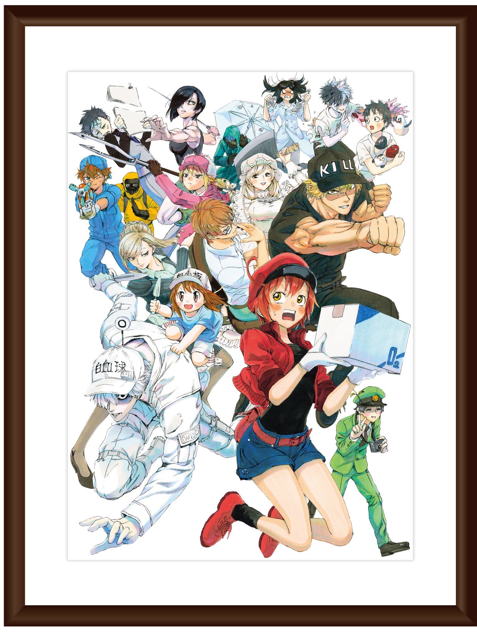 はたらく細胞！！ オリジナル描き下ろしイラスト複製色紙 Amazon.co.jp: はたらく細胞 赤血球血小板 描き下ろしイラスト