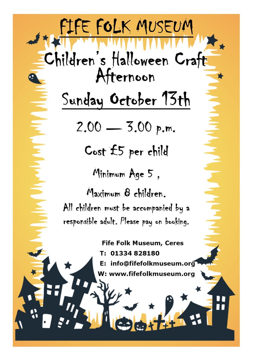FifeFolkMuseum's tweet photo. We have two brilliant workshops on the 13th and 20th of October with Halloween &amp; Christmas workshops. All info on the posters we look forward to seeing you there. https://t.co/QJ8eErnU6l