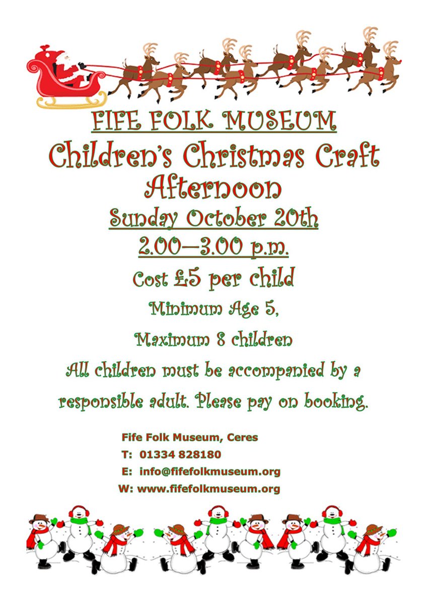 FifeFolkMuseum's tweet photo. We have two brilliant workshops on the 13th and 20th of October with Halloween &amp; Christmas workshops. All info on the posters we look forward to seeing you there. https://t.co/QJ8eErnU6l