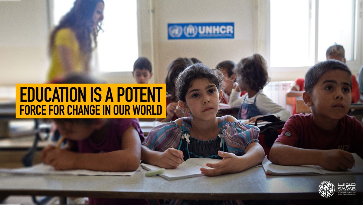 SawabCenter's tweet photo. Education is a potent force for change in our world. #UnitedAgainstTerrorism https://t.co/TOrVUqLYv5