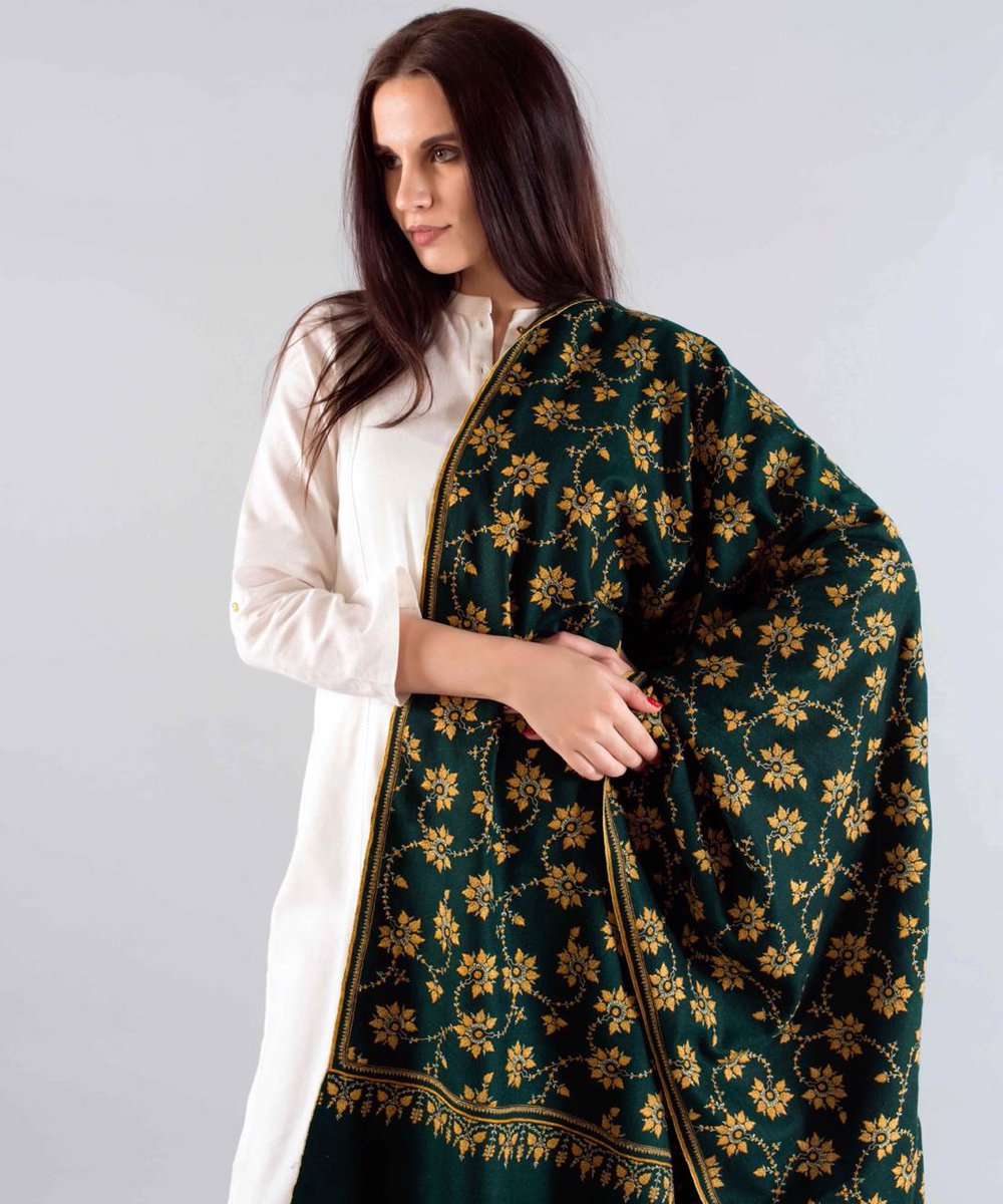 emerald green pashmina shawl