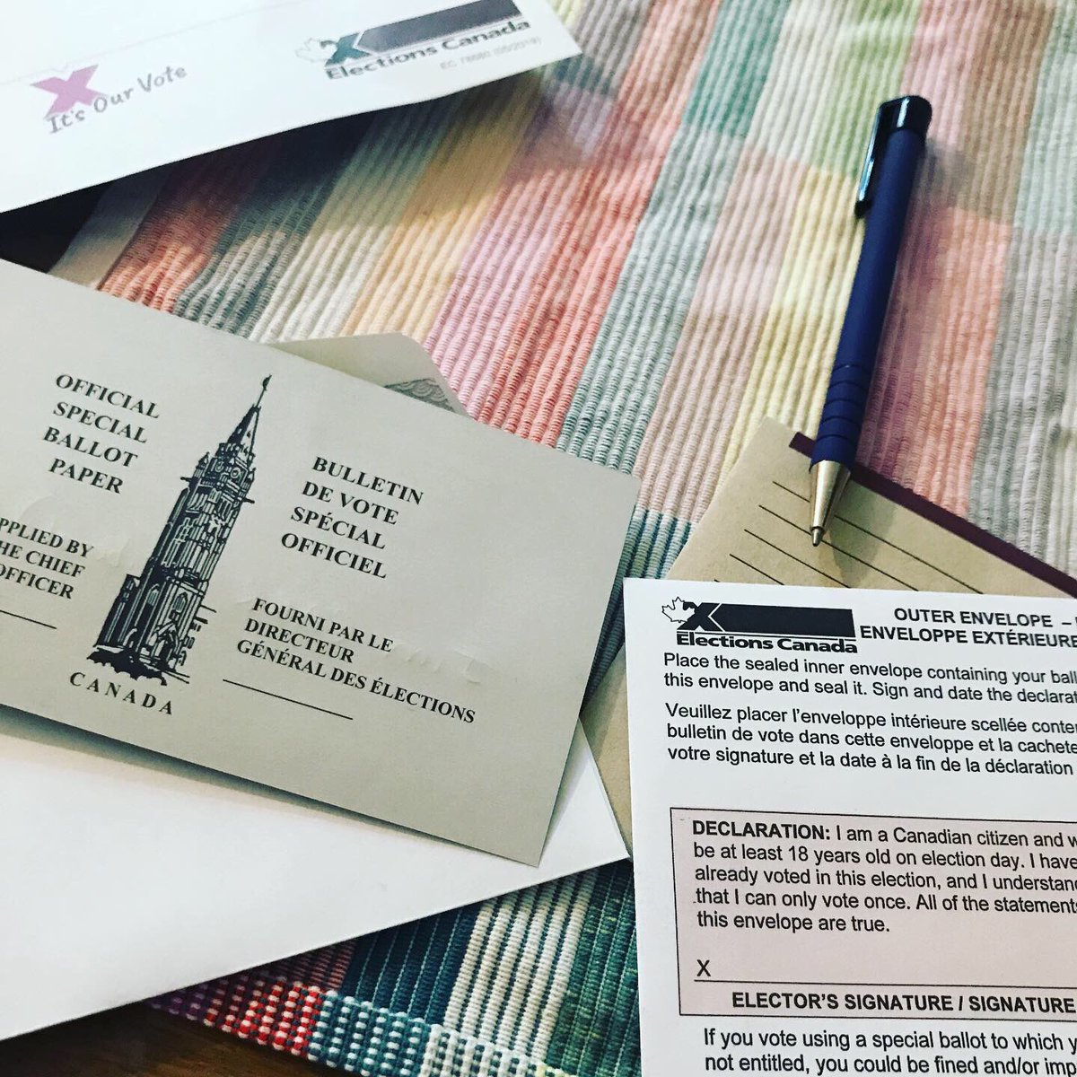 Exercising my democratic rights over coffee! 🗳 ☕️ 🇨🇦 #vote #specialballot #canadianexpat #electionscanada2019 #votingabroad