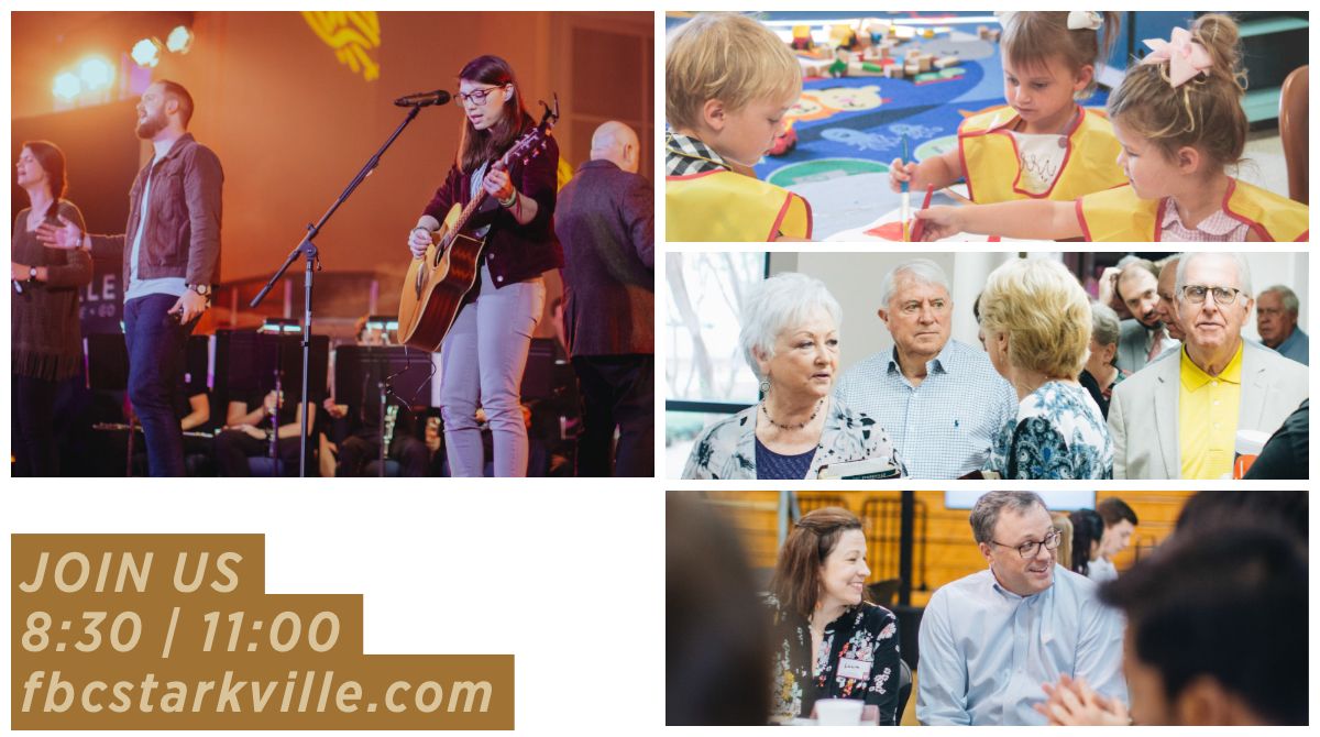 FBCStarkville's tweet image. There&apos;s a place here for everyone to get connected, so come join us for worship! You&apos;ll be glad you did. #FBCStarkville #GoodFundamentals