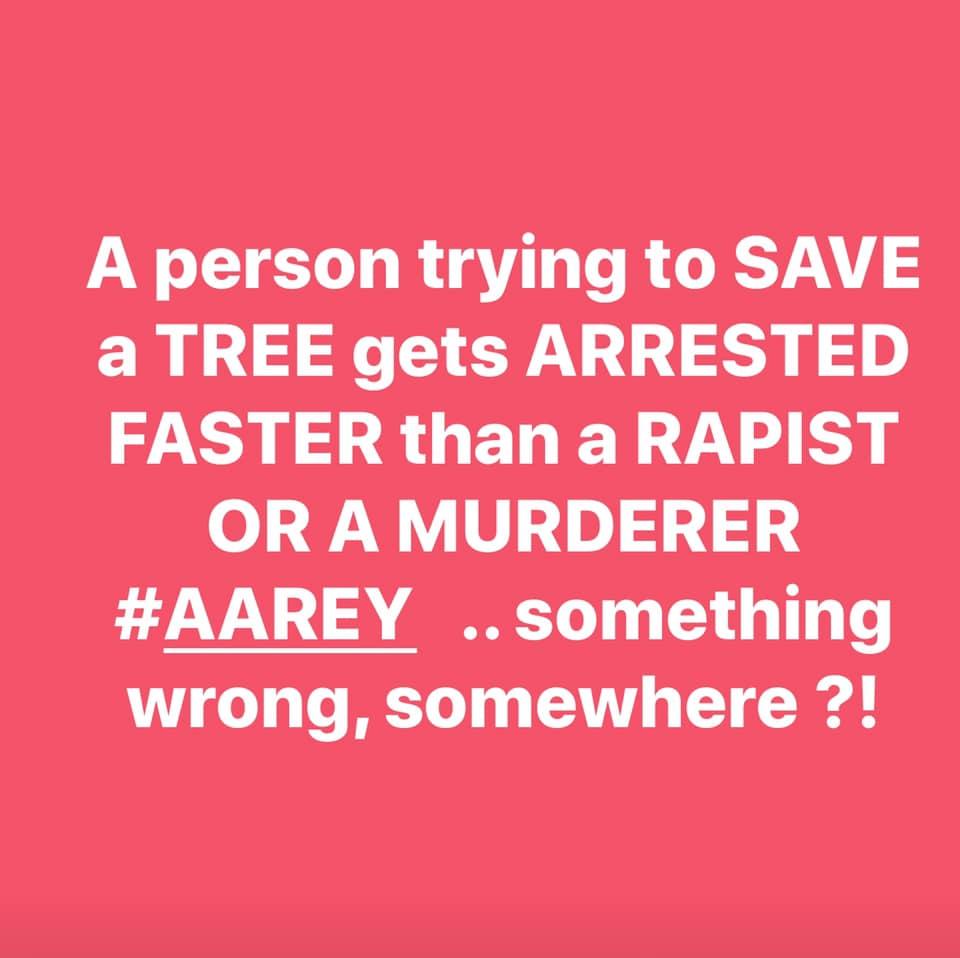 AntiHateSquad_'s tweet photo. The citizens are being booked for protesting against illegal tree cutting in Aarey.
#AareyKillerDevendra #CronyDevendra https://t.co/UxTWF5oprF